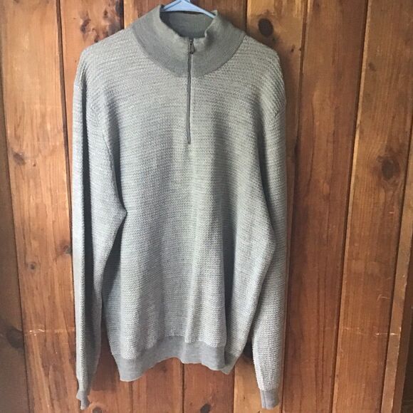 Calvin Klein Men’s Sweater Gray Cardigan Size XL Pullover Italian Yarn Zipper - Picture 1 of 8